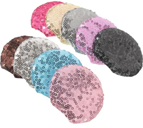 ORFOFE 18 Stück Selbstgemacht Pailletten Mausohren 75cm in Pink Blau Schwarz Braun Rosa Grau Gold Silber Haarspangen Zubehör für Kopfschmuck Basteln Party Accessoires