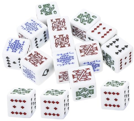 Alasum 16mm Weiße Poker Würfel 16 Stück Acryl Spielwürfel Verschleißfest Tragbar für Party Brettspiele und Lügnerwürfel Spiel