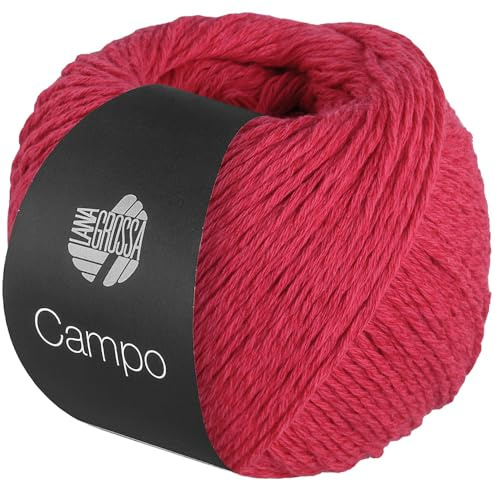 LANA GROSSA Campo | Feines, mehrfach verzwirntes Baumwoll-Mischgarn mit Struktur | Handstrickgarn aus 65% Baumwolle & 25% Viskose & 10% Leinen | 50g Wolle zum Stricken & Häkeln | 165m Garn FB 38