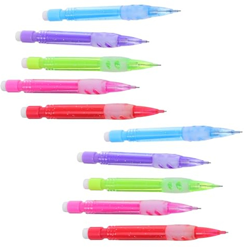 VILLCASE Lot de 10 Porte-mines Automatiques Courts 0,7 Mm en Plastique Coloré Pastel avec Gomme Intégrée, Mini Crayons Mécaniques Polyvalents pour Écriture, Dessin et Fournitures Scolaires