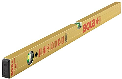 SOLA Aluminium Magnetwasserwaage AZM 50cm mit 2 Libellen, Gold