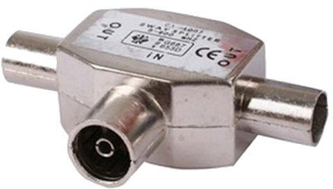 2 Way TV Aerial Splitter Female to 2x Male