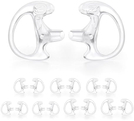 zeadio 8-Pair Pro-Grade Covert Surveillance Earbud, Replacement Ear Insert, Silicon Earmold Earplug for Two-Way Radio Earpiece Audio Coil Tube, Compatible with Motorola/Kenwood (16pcs)