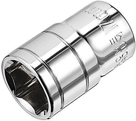 sourcing map 1/2-Inch Drive 17mm 6-Point Shallow Socket, Metric, Cr-V