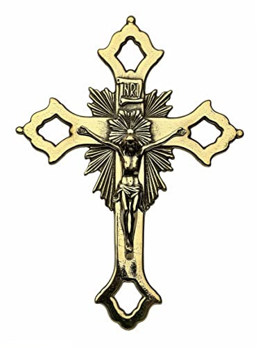 Artissimo Wandkreuz, Jesuskreuz Messing Gold