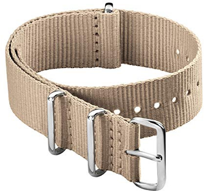 Archer Watch Straps - Klassische NATO-Nylon-Armbänder - Uhrenarmband (Khaki, 18mm)