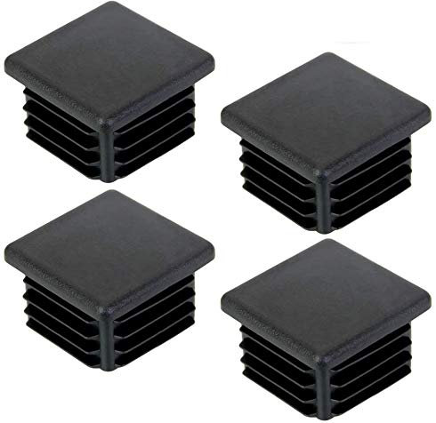 DECARETA 20 Stück Rohrstopfen 40x40MM Lamellenstopfen Kunststoff Fußkappen Schwarz Quadratstopfen für Quadratrohr Vierkantrohr