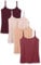 Amazon Essentials Caraco Coupe Cintrée Femme, Lot de 4, Bordeaux Clair/Bordeaux Foncé/Chameau/Pale Mauve, L