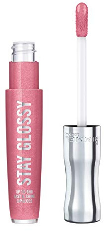 Rimmel Stay Glossy Lip Gloss - Non-Sticky and Lightweight Formula for Lip Color and Shine - 140 Flower Power, .18oz