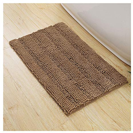 HONGBI Badematte rutschfest-Badvorleger Anti-Rutsch Badteppich Weich Wasserabsorbierende Badematten Flauschige Mikrofaser Badezimmerteppich Braun 50x153cm