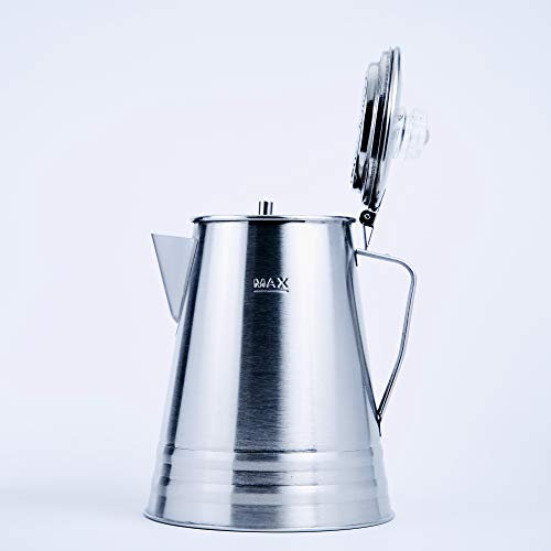 Oregon Trail - Perkolator aus Edelstahl für 10 Tassen – Camping Kaffeekanne