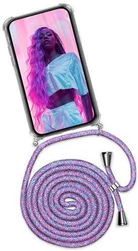 ONEFLOW Handykette für iPhone 12 Pro Max Hülle mit Band, Handyhülle mit Kette abnehmbar, Handyband zum Umhängen, Handy Umhängeband Lange Handykordel, Twist Case – Unicorn