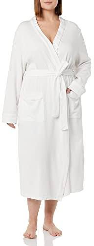 Amazon Essentials Peignoir Long En Tissu Nid D’Abeille Léger (Grandes Tailles Disponibles) Femme, Blanc, XS