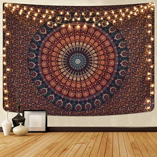 Alishomtll Mandala Wandbehang Bohemian Wandteppich Sandtuch Tapisserie Yoga psychedelisch Deko Tuch Tapestry groß Tischdecke 150 x 150cm