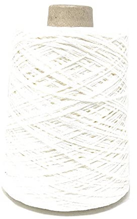 Rocca Filato di Fettuccia a Uncinetto per Borse Grandi e a Uncinenetto e Ferri per Abbigliamento 500g - 1.100m (Bianco)