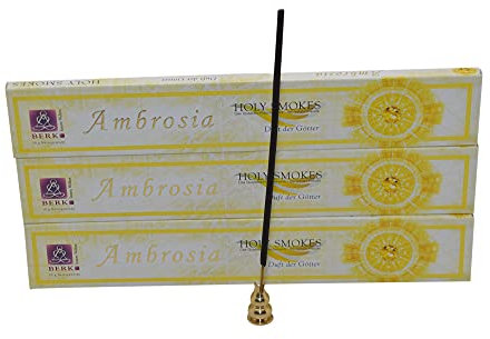 Ambrosia Räucherstäbchen 3er Set mit Messinghalter