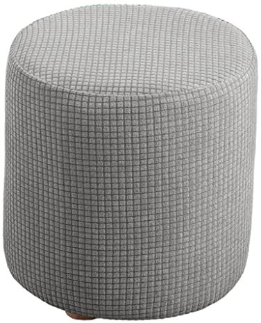 rockible Housses de Pouf Extensibles Housses de Pouf Rondes Housses de Repose-Pieds Amovibles Housses de Rangement pour Pouf pour Le Salon, Gris