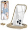 GOODVISH Cover Trasparente con Cordino per iPhone 14 Pro Max 6.7, Custodia con Regolabile Laccio Tracolla, [Antiurto] [AntiGraffio] [Antiscivolo] Case con Collana, Color Crema