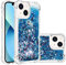 IMIRST Silicone Phone Case for Apple iPhone 14 Plus, Corner Airbag Fall Protection Bling Glitter Quicksand Liquid Sparkle TPU Case Cover for Apple iPhone 14 Plus. YBW Love Blue