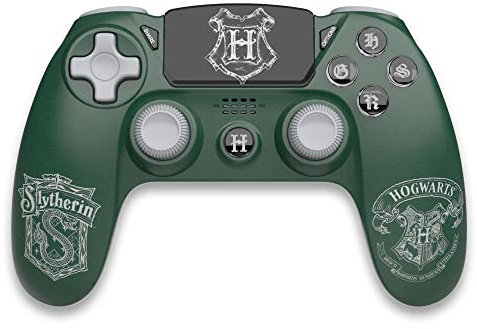 Freaks and Geeks Harry Potter - Manette Sans Fil PS4 - Prise Jack - Boutons Lumineux - Serpentard - Vert