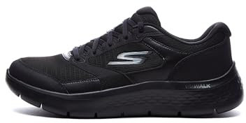 Skechers Gowalk Flex Slip-ins-Zapatos Deportivos de Senderismo sin Cordones | Espuma viscoelástica refrigerada por Aire, Zapatillas Hombre, Negro y Blanco, 44.5 EU X-Ancho