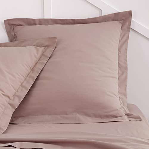 TODAY Essential - Lot de 2 Taies d'oreillers 63X63 cm 100% Coton Uni, Rose des Sables