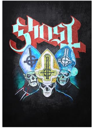 Displate Offiziell Ghost MetallPoster Magnetische Befestigung Inklusive Lizenziert Bilder Hochwertiges Poster Horror Movies - Trio 45 cm x 32 cm