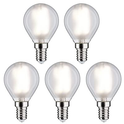 Paulmann 29098 Filament 230V LED Tropfen E14 5er-Pack 5x4,8W 5x470lm 45mm Matt Glas 4000K