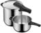 WMF Perfect - Set Olla Rápida Ø 22 cm de Diámetro de 8 Litros y Medio + Cuerpo 4 Litros y Medio, Con Protección Contra Llamas, Acero Inoxidable Cromargan Apta para Inducción