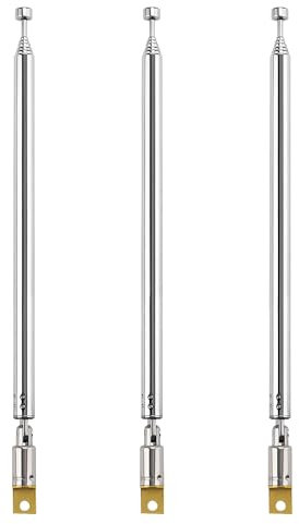 VooGenzek 3 Stück 75cm 7 Abschnitte Teleskopantenne Antenne, FM UKW Tragbare Radio Antenne Ersatz, Ersatz-Teleskopantenne, für TV-Radio DAB FM/AM-Stereoempfang