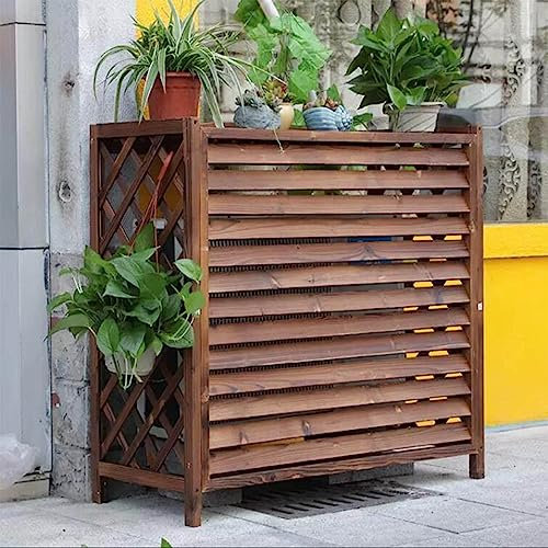 Support De Fleur En Bois Massif, Couverture De Climatiseur Extérieur, Cache Climatiseur En Bois Durable Pas Facilement Déformé Pour Cacher La Climatisation, Pompe À Chaleur (Size : Small size L85xW35