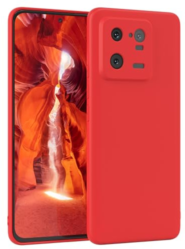 EAZY CASE - Silikonhülle für Xiaomi 13 Pro Hülle Silikon Case Rot weich stoßfeste Handyhülle Schutzhülle mit Kameraschutz Dünn Premium Schutz Cover TPU Phone Bumper in Mattrot