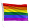 FLAGLY bandiera per barca arcobaleno 30 x 20 cm formato orizzontale - peso del tessuto 115g/m² - stampata, robusta con corda e occhiello, accessori per barca barca a motore