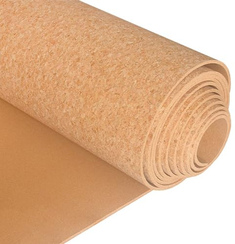 XPLKQXE Quilling Korkplatte, Selbstklebende Kork Borad Rolle, Pinnwand Korkpla, Trittschalldämmung Rollenkork, Korktafel Memoboard Für Büro, Zuhause, Schule (Farbe : Woody-10mm, Größe : 1.22x5.74m)