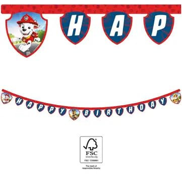 Procos Paw Patrol FSC Paper Party Letter Happy Birthday Banner