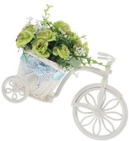Supvox Fahrrad-pflanzenständer Aus Seidenblumen Und Fahrrad-kunstblumenhalter Für Schreibtischdekoration Fahrrad-pflanzenhalter Als Blumenständer
