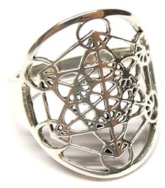 Ring Silber, Motiv Metatron, Sterlingsilber, Gr. 58-18.5, Unisex, Schutzsymbol
