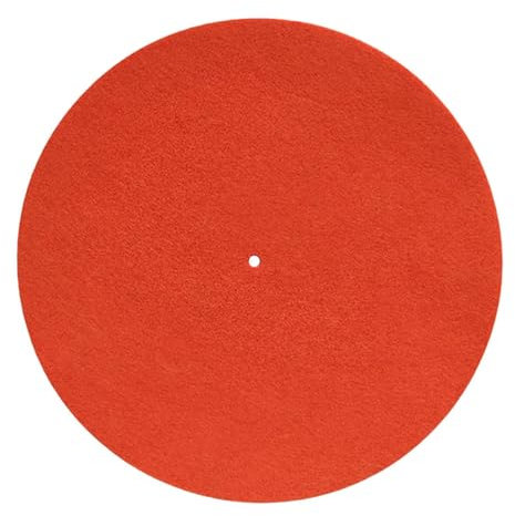 Ronyme Plattenspieler-Plattenmatte Plattenspieler-Matte Vibrationsdämpfung Filzschutz 12 Zoll Verbessert den Klang 3 mm Dicke Filz-Plattenunterlage Home, Orange