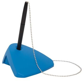 Maul Kugelschreiberständer Modern Recycling | Kugelschreiber mit Kette | Stifthalter aus 85% recyceltem Kunststoff | Für ideale Organisation am Schreibtisch, Empfangstresen oder im Büro | Blau