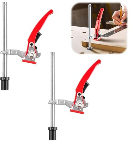 2 Stück Spannelement 20mm für Multifunktionstische, Niederhalter Hebelzwinge, Verstellbare Schnellspannpresse, Aluminiumlegierung Tischklemmen, Tischpressenhalterung für Werkbank Schnellspannzwinge