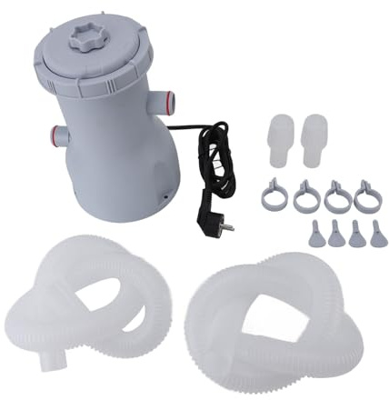 Ensemble de Pompe à Filtre à Cartouche, 35 W, 530 GPH, Débit de Pompe, Système de Pompe à Filtre Transparent ABS pour Piscines Hors Sol avec Volume 1100-14300 L (Prise UE 220V)