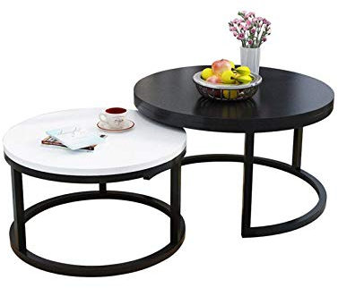 QTTYREV Table de Salon Tables de Salon Petite Table Ronde, Table Basse en Verre avec Cadre en Acier Inoxydable, Table de canapé de Salon de Bureau, Table d'appoint Solide et Stable,
