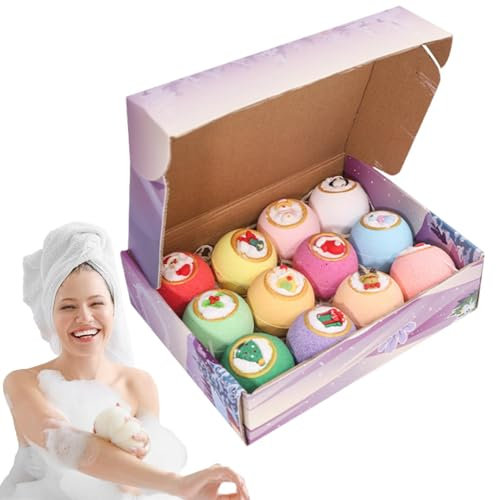 Zubehors Schaumbad, Badekugeln für Kinder | 12X lustige Weihnachts-Blasen-Spa-Duschbälle | Duschschaum-Badeball-Set für, Mädchen, Kinder, Erwachsene