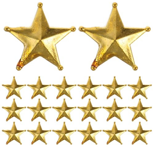 MAGICLULU 50pcs Mini Golden Star Tree Topper - Miniature Christmas Tree Star Treetop for Xmas Party