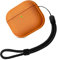 Teyomi Hülle Kompatibel mit AirPods 4. Generation, Leder-Touch-Design Kompatibel mit Airpods 4 Case, Schutzhülle Kompatibel mit Airpods 4 mit Handschlaufe,Fallfest, Stoßfest(orange)