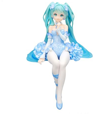Hatsune Miku Noodle Stopper PVC Statue Flower Fairy Nemophila Pail Blue Color Ver. 15 cm