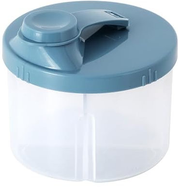 Calkkrer 2 cucharas portátiles de leche en polvo para bebé, almacenamiento de leche en polvo, dosificador de polvo, dispensador de leche en polvo, tapa giratoria, caja portátil de leche en polvo