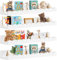 4 Tier Nursery Book Shelves,42 cm Book Shelf for Kids,White Floating Shelves for Wall Kids,Scalloped Shelves Wall Book Shelves for Bedroom, Living Living Room,Toddler Room, Baby Room, Nursery