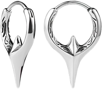 OIDEA Pendientes Aro Vikingos Hombre: Pendientes Vintage para Caballero Fundición Ennegrecidos Acero Inoxidable Hipoalergénico Antialérgico - Para Uso Diario Regalo