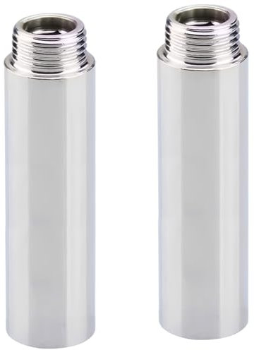 2 Stück Hahnverlängerung 1/2 Zoll x 200mm, 1/2 IG x 1/2 AG, G1/2 Zoll Wasseranschluss Verlängerung, DN15 Gewindeverlängerung, Duschkopf Verlängerung für Wasserhähne Eckventile Duschköpfe